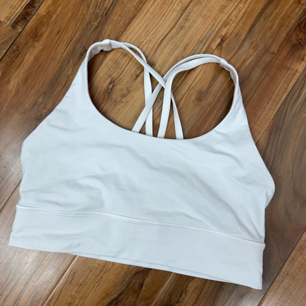 Lululemon White Energy Longline Women's Sports Bra